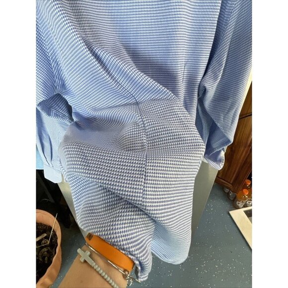 Report Collection Performance Stretch modern‎ Fit Shirt Men’s 18”34/35Blue Check - Picture 11 of 16